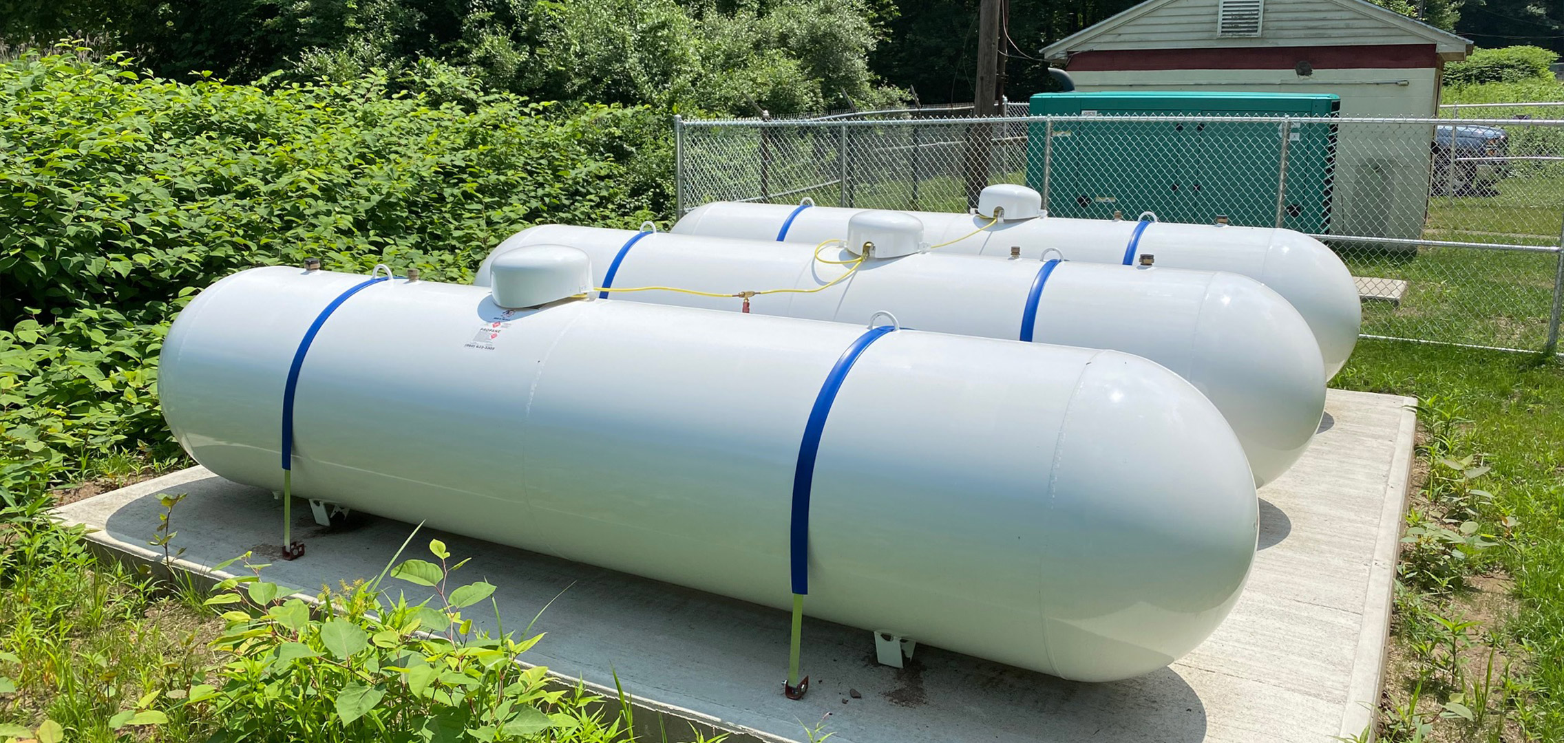 Water booster pump station outside next to generator