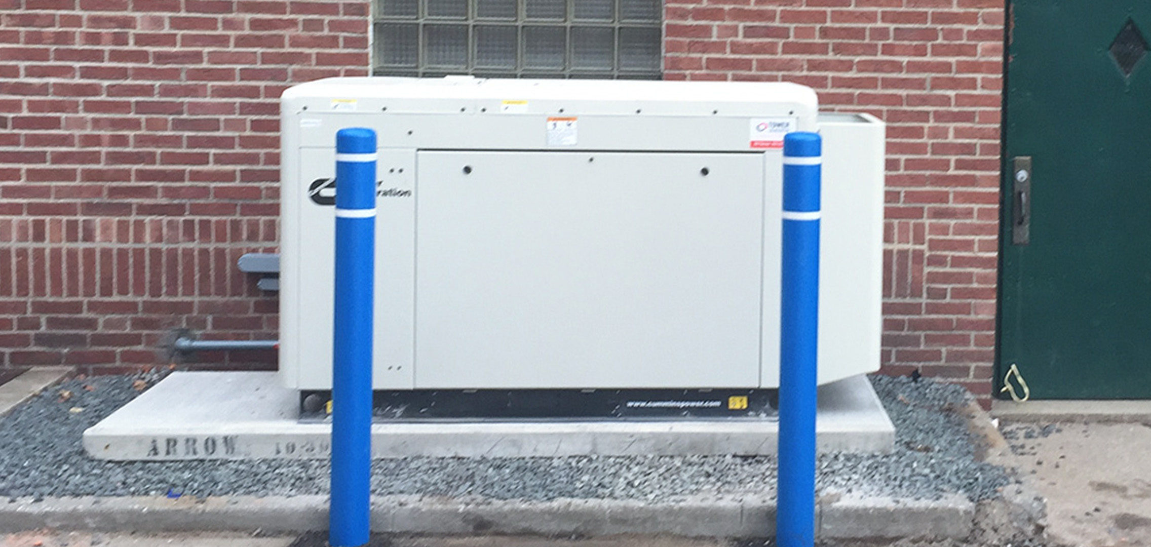 Commercial generator outside