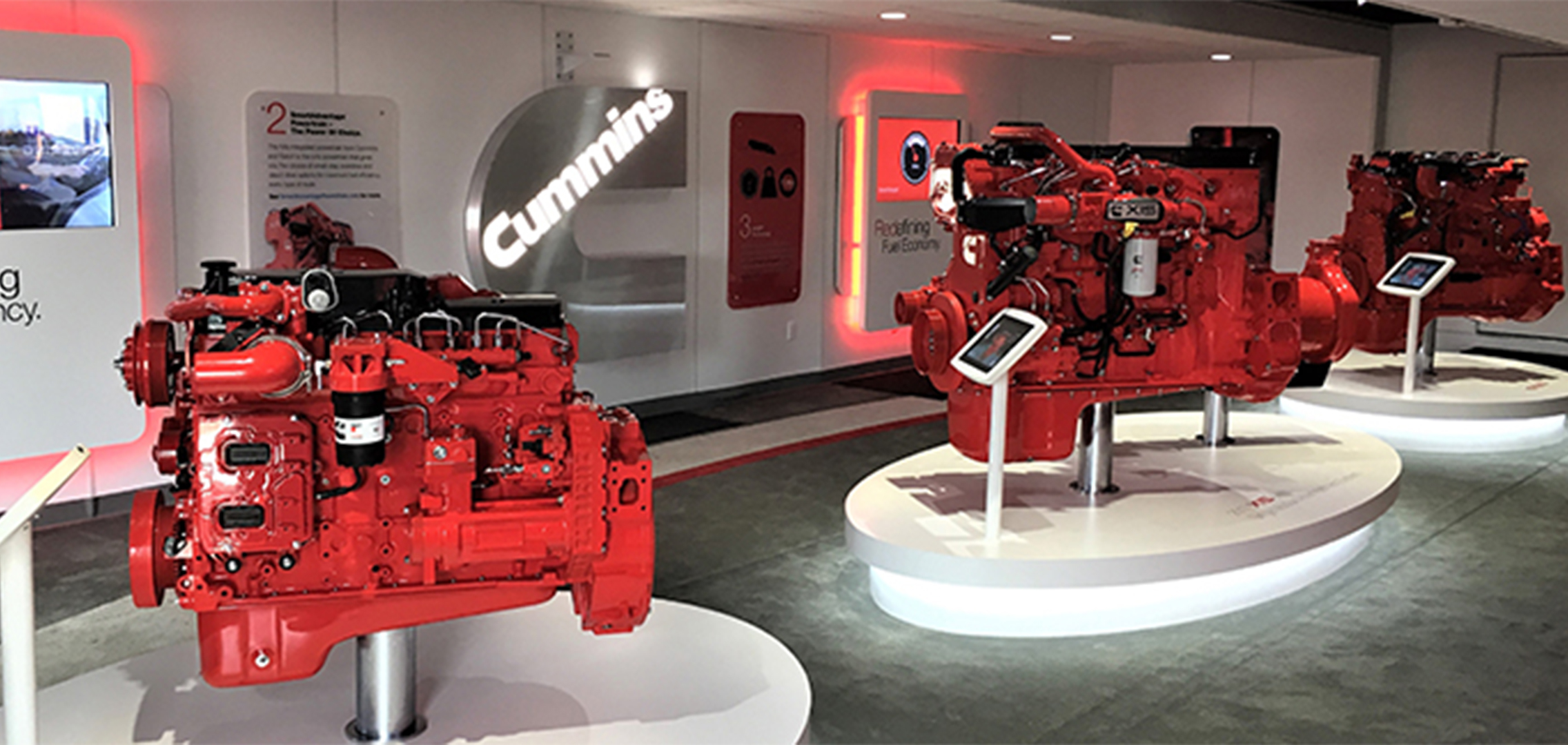 Cummins generators on display.