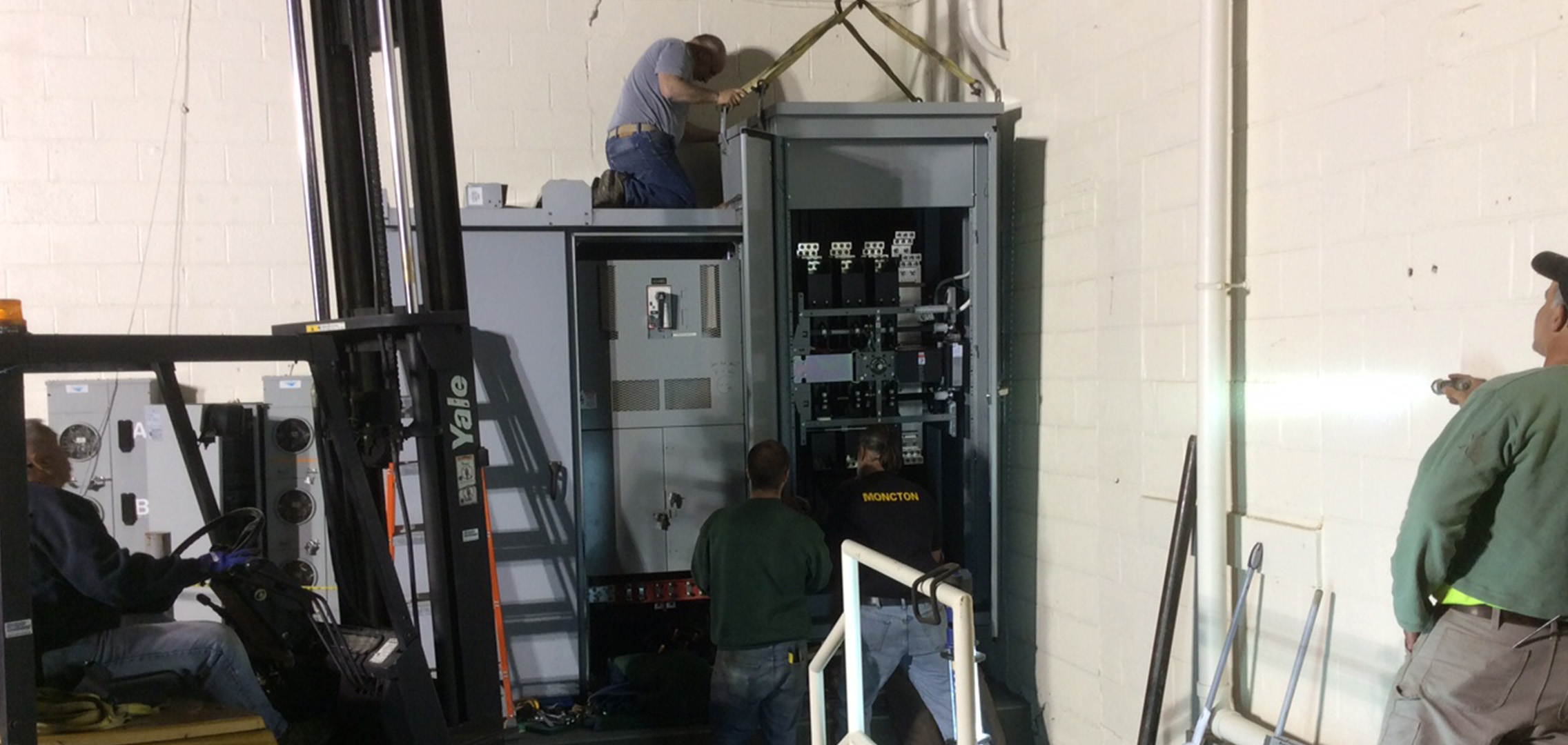 ATS system being installed by Tower Generator employees