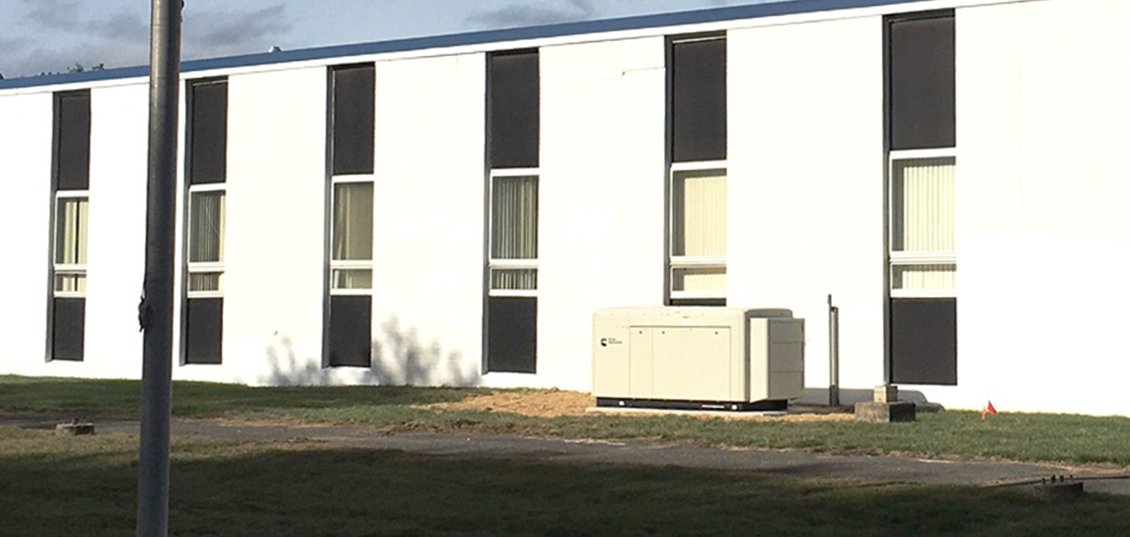 Commercial generator outside of business building