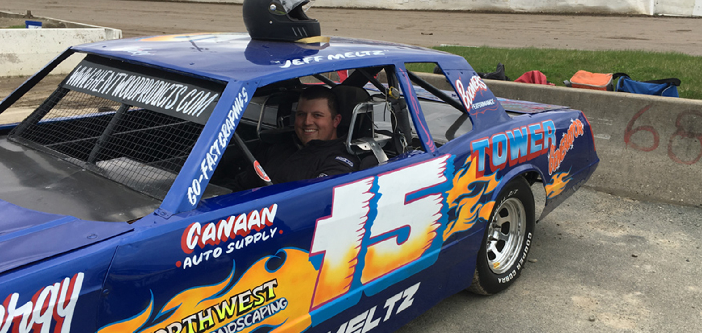 Jeff Meltz Jr in Tower Generator sponsored car.