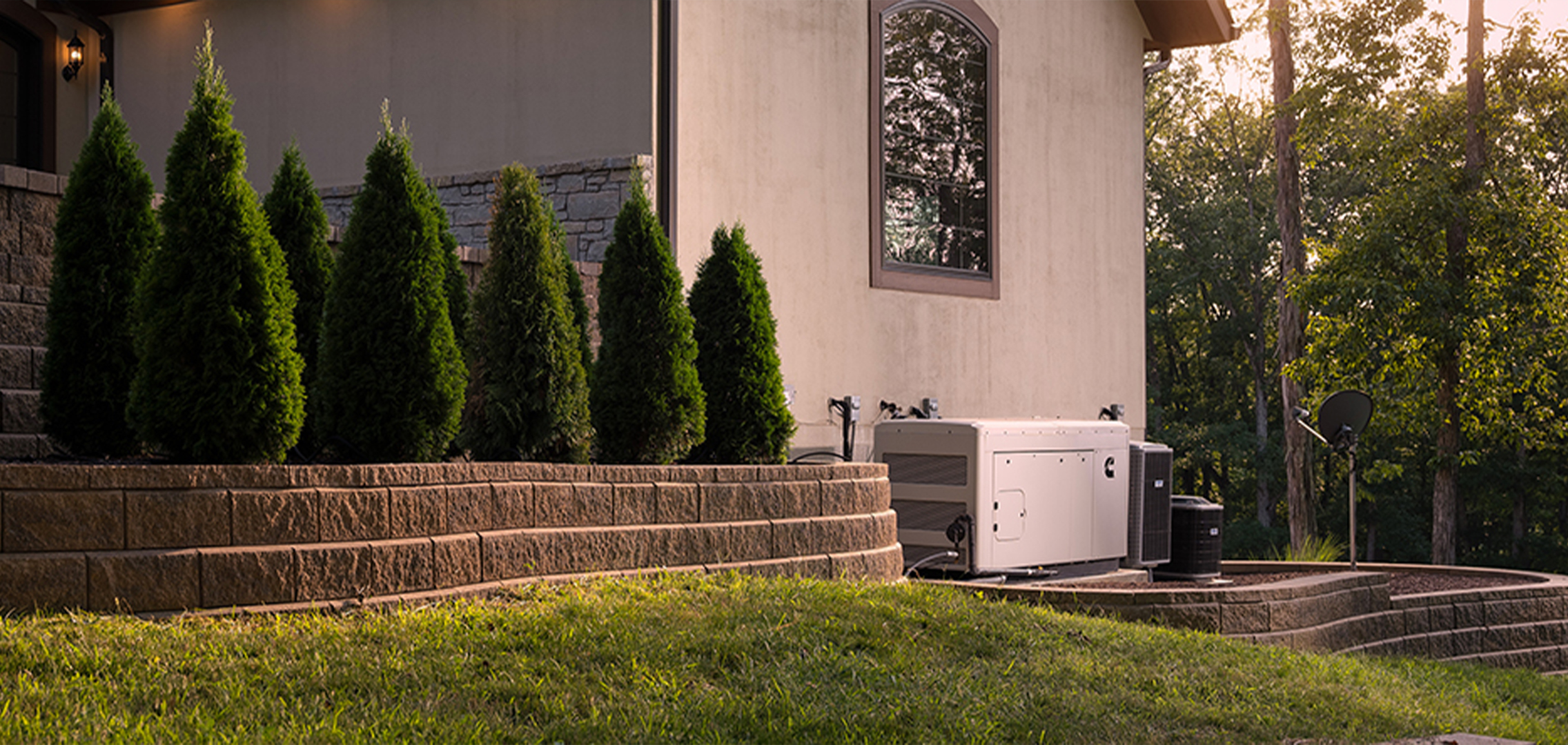 Residential generator outside of home
