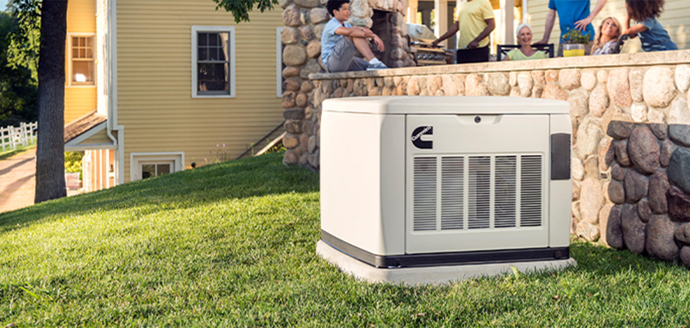 Home generator outside of house