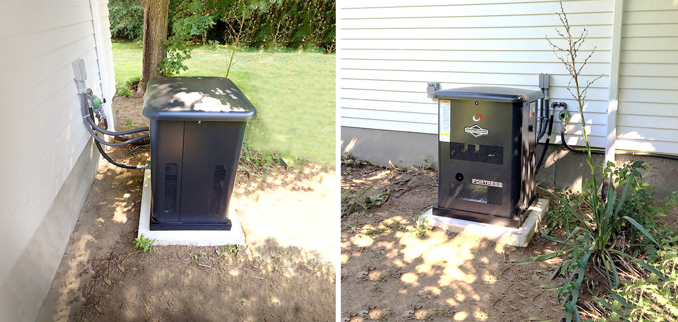 New residential generator outside of a house