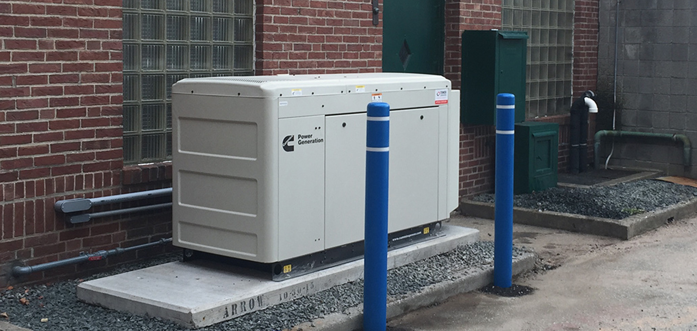 Commercial generator outside