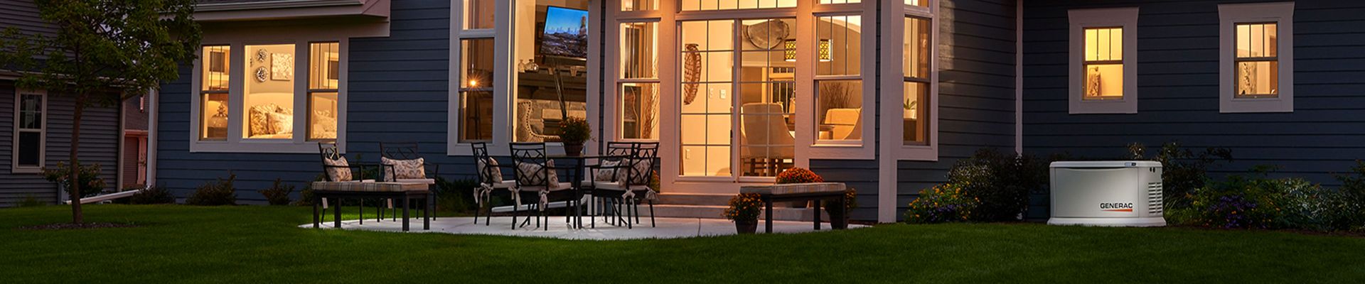 Residential generator outside of house