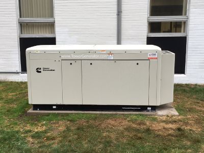 Commercial generator outside of a building