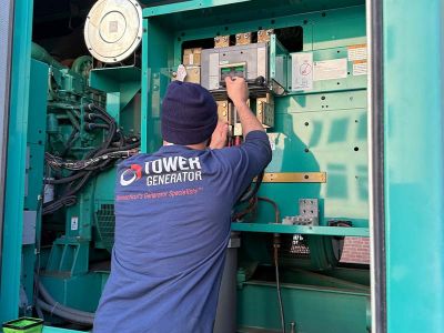 Tower Generator employee installing a generator