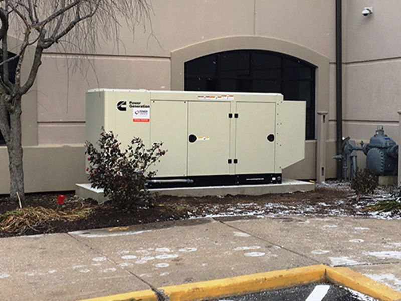 Commercial generator outside